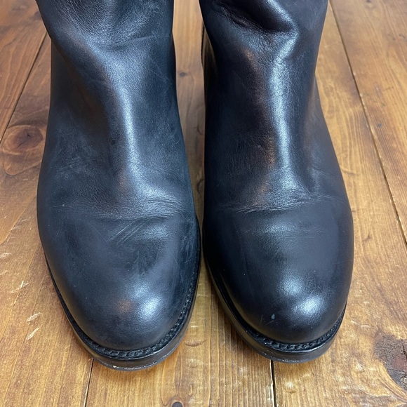 Joan And David Reilly black leather riding boots size 8M - Picture 3 of 10